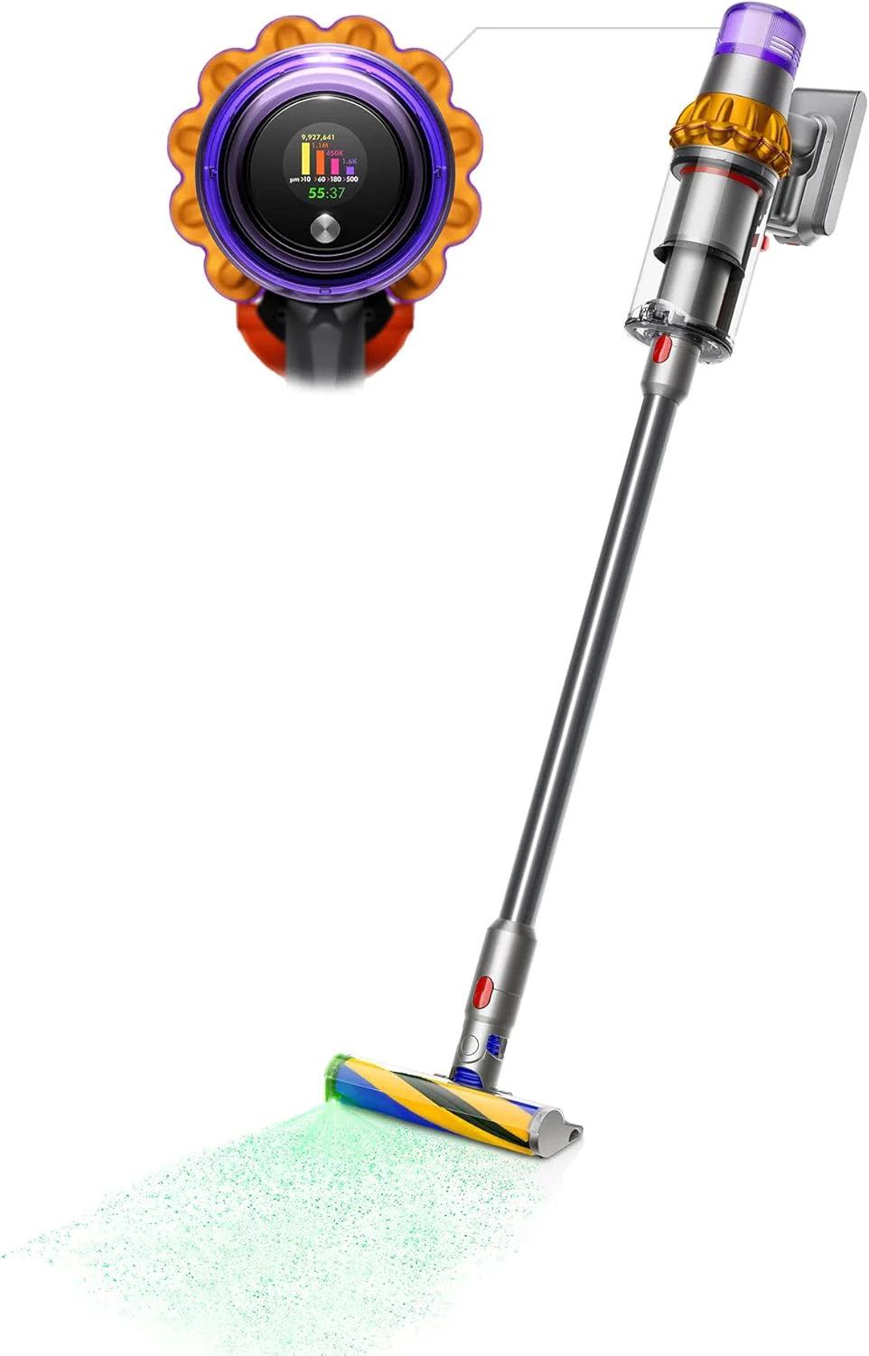 Dyson V15 Rileva | Aspirapolvere senza fili con rilevamento laser e filtraggio avanzato